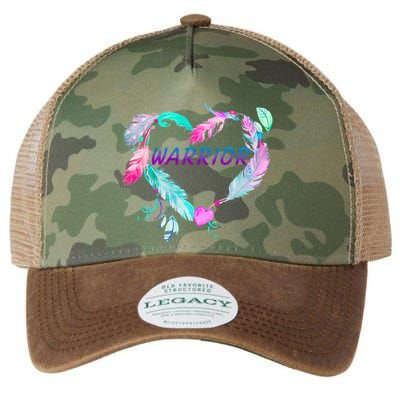 Suicide Prevention Warrior Feather Heart Support Legacy Tie Dye Trucker Hat