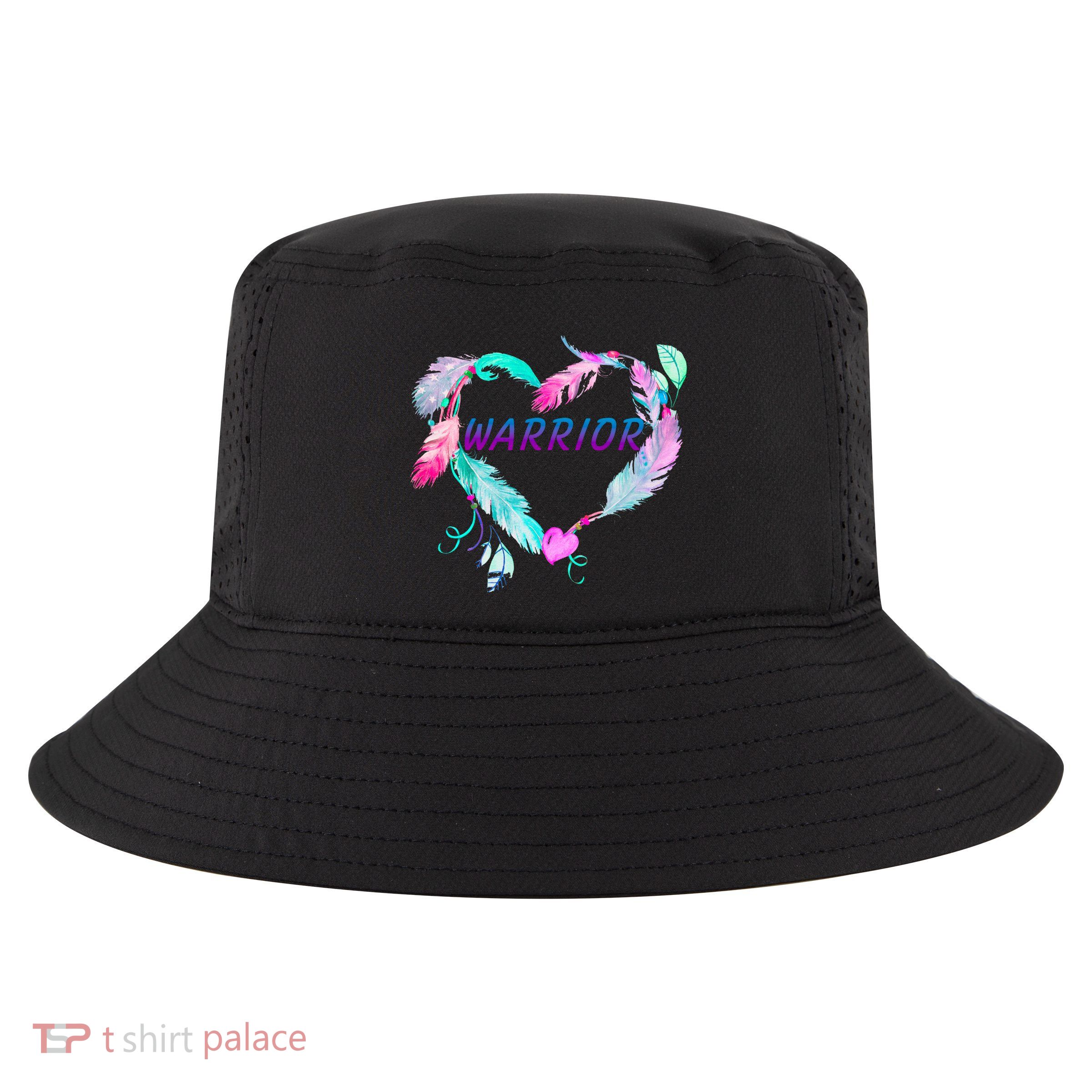 Suicide Prevention Warrior Feather Heart Support Cool Comfort Performance Bucket Hat