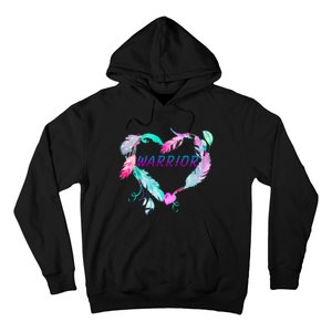 Suicide Prevention Warrior Feather Heart Support Hoodie