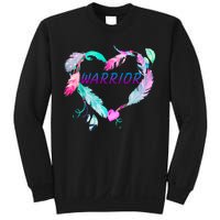 Suicide Prevention Warrior Feather Heart Support Sweatshirt