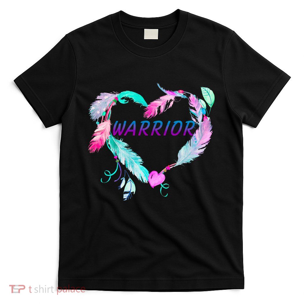 Suicide Prevention Warrior Feather Heart Support T-Shirt