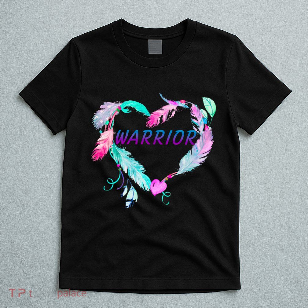 Suicide Prevention Warrior Feather Heart Support T-Shirt