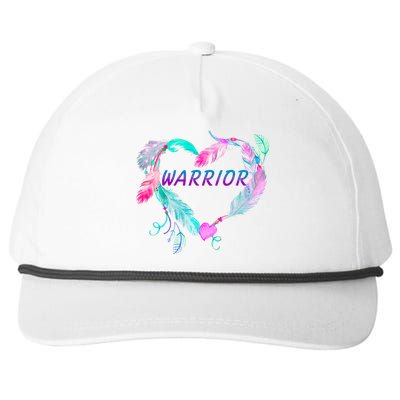 Suicide Prevention Warrior Feather Heart Support Snapback Five-Panel Rope Hat