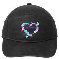 Suicide Prevention Warrior Feather Heart Support 7-Panel Snapback Hat