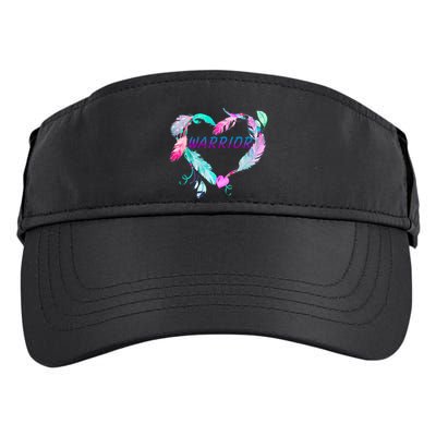 Suicide Prevention Warrior Feather Heart Support Adult Drive Performance Visor