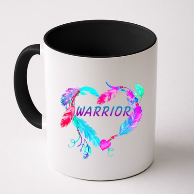 Suicide Prevention Warrior Feather Heart Support Mug