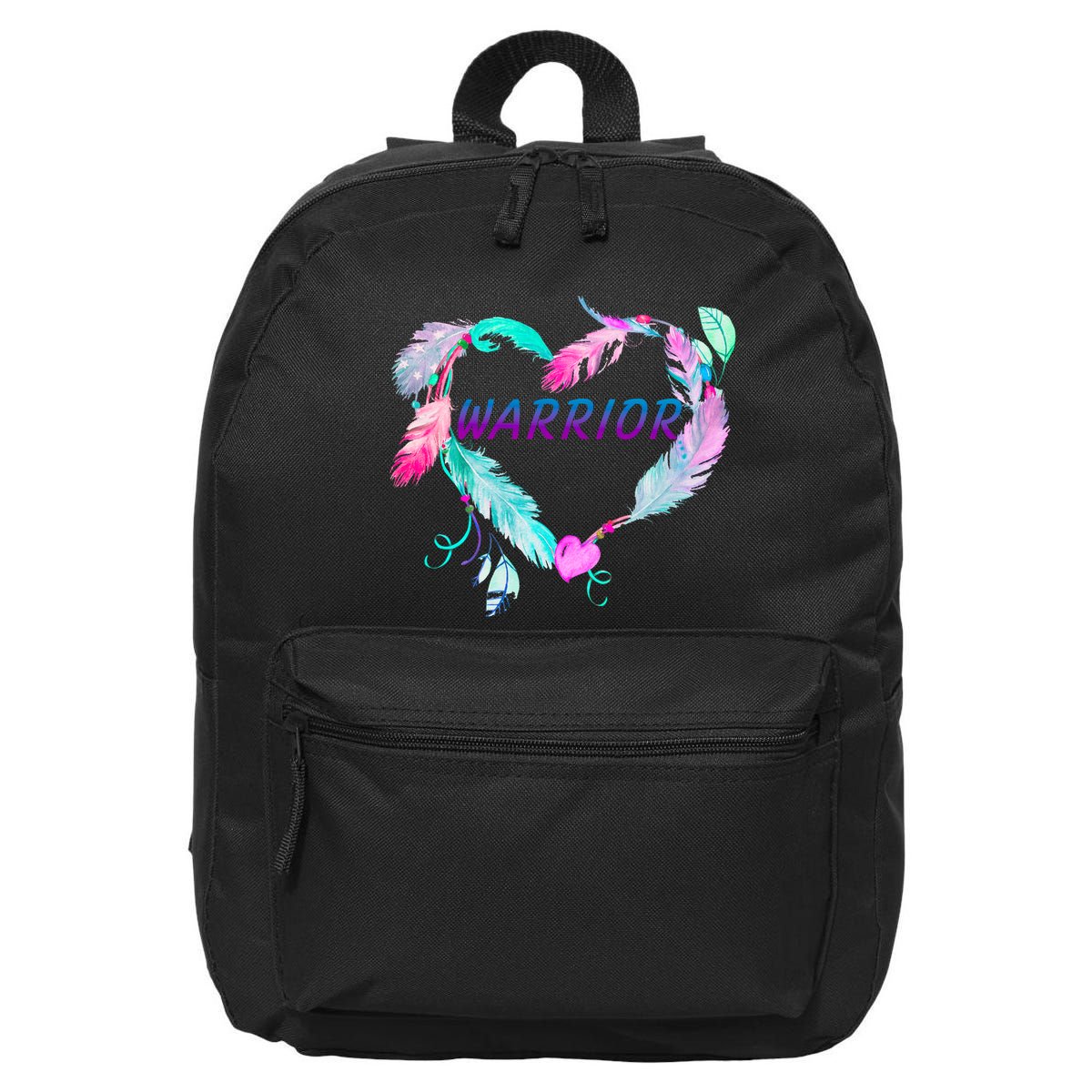 Suicide Prevention Warrior Feather Heart Support 16 in Basic Backpack