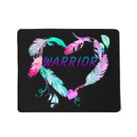 Suicide Prevention Warrior Feather Heart Support Mousepad