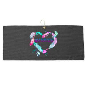 Suicide Prevention Warrior Feather Heart Support Large Microfiber Waffle Golf Towel