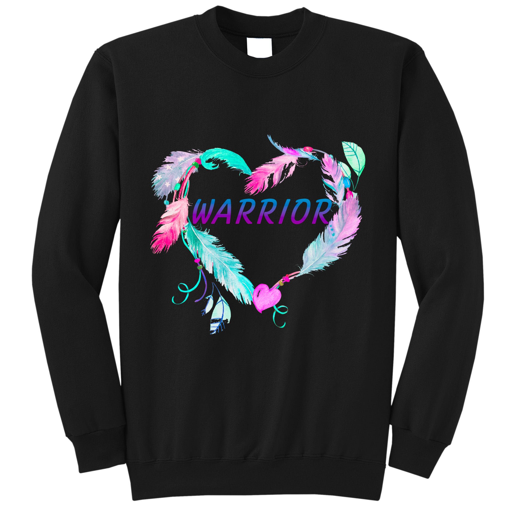 Suicide Prevention Warrior Feather Heart Support Tall Sweatshirt