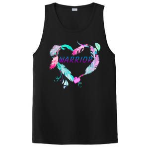 Suicide Prevention Warrior Feather Heart Support PosiCharge Competitor Tank