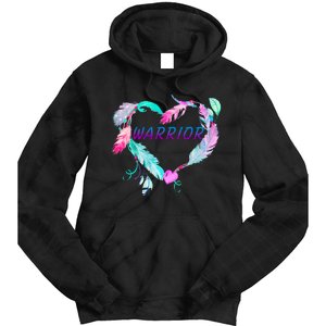 Suicide Prevention Warrior Feather Heart Support Tie Dye Hoodie