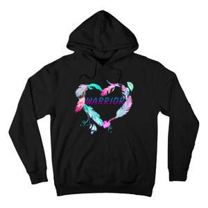 Suicide Prevention Warrior Feather Heart Support Tall Hoodie