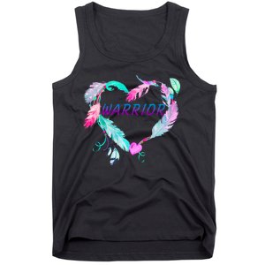 Suicide Prevention Warrior Feather Heart Support Tank Top