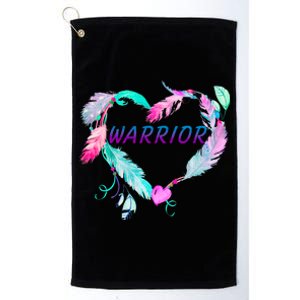 Suicide Prevention Warrior Feather Heart Support Platinum Collection Golf Towel