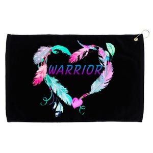 Suicide Prevention Warrior Feather Heart Support Grommeted Golf Towel