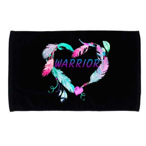 Suicide Prevention Warrior Feather Heart Support Microfiber Hand Towel