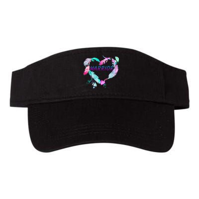 Suicide Prevention Warrior Feather Heart Support Valucap Bio-Washed Visor