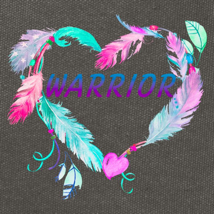 Suicide Prevention Warrior Feather Heart Support Cotton Canvas Backpack
