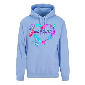 Suicide Prevention Warrior Feather Heart Support Unisex Surf Hoodie