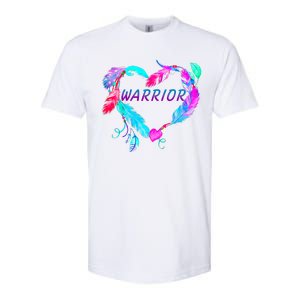 Suicide Prevention Warrior Feather Heart Support Softstyle CVC T-Shirt