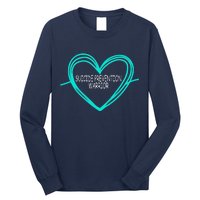 Suicide Prevention Warrior Teal Ribbon Heart Long Sleeve Shirt