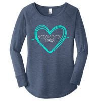 Suicide Prevention Warrior Teal Ribbon Heart Women's Perfect Tri Tunic Long Sleeve Shirt