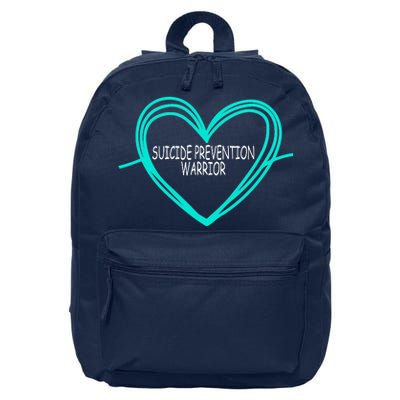 Suicide Prevention Warrior Teal Ribbon Heart 16 in Basic Backpack