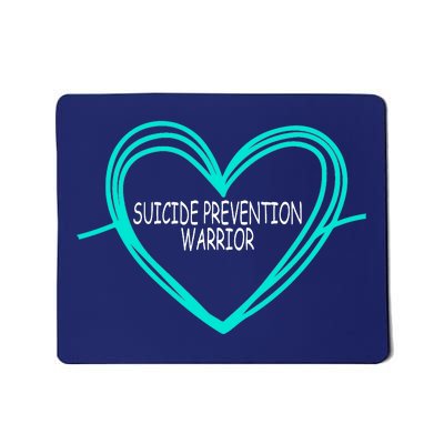 Suicide Prevention Warrior Teal Ribbon Heart Mousepad