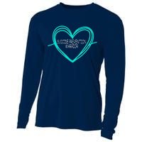 Suicide Prevention Warrior Teal Ribbon Heart Cooling Performance Long Sleeve Crew