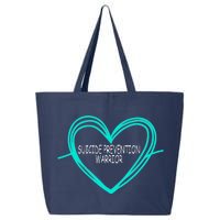 Suicide Prevention Warrior Teal Ribbon Heart 25L Jumbo Tote