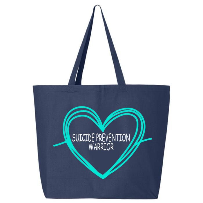 Suicide Prevention Warrior Teal Ribbon Heart 25L Jumbo Tote