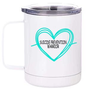 Suicide Prevention Warrior Teal Ribbon Heart 12 oz Stainless Steel Tumbler Cup