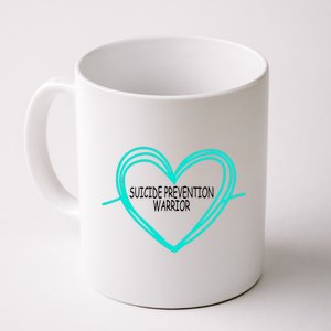 Suicide Prevention Warrior Teal Ribbon Heart Coffee Mug