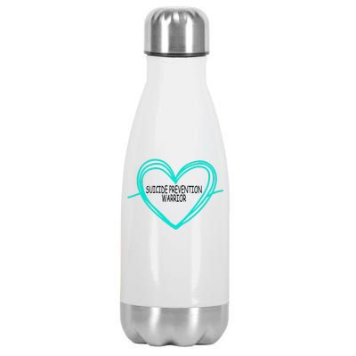 Suicide Prevention Warrior Teal Ribbon Heart Stainless Steel Insulated Water Bottle