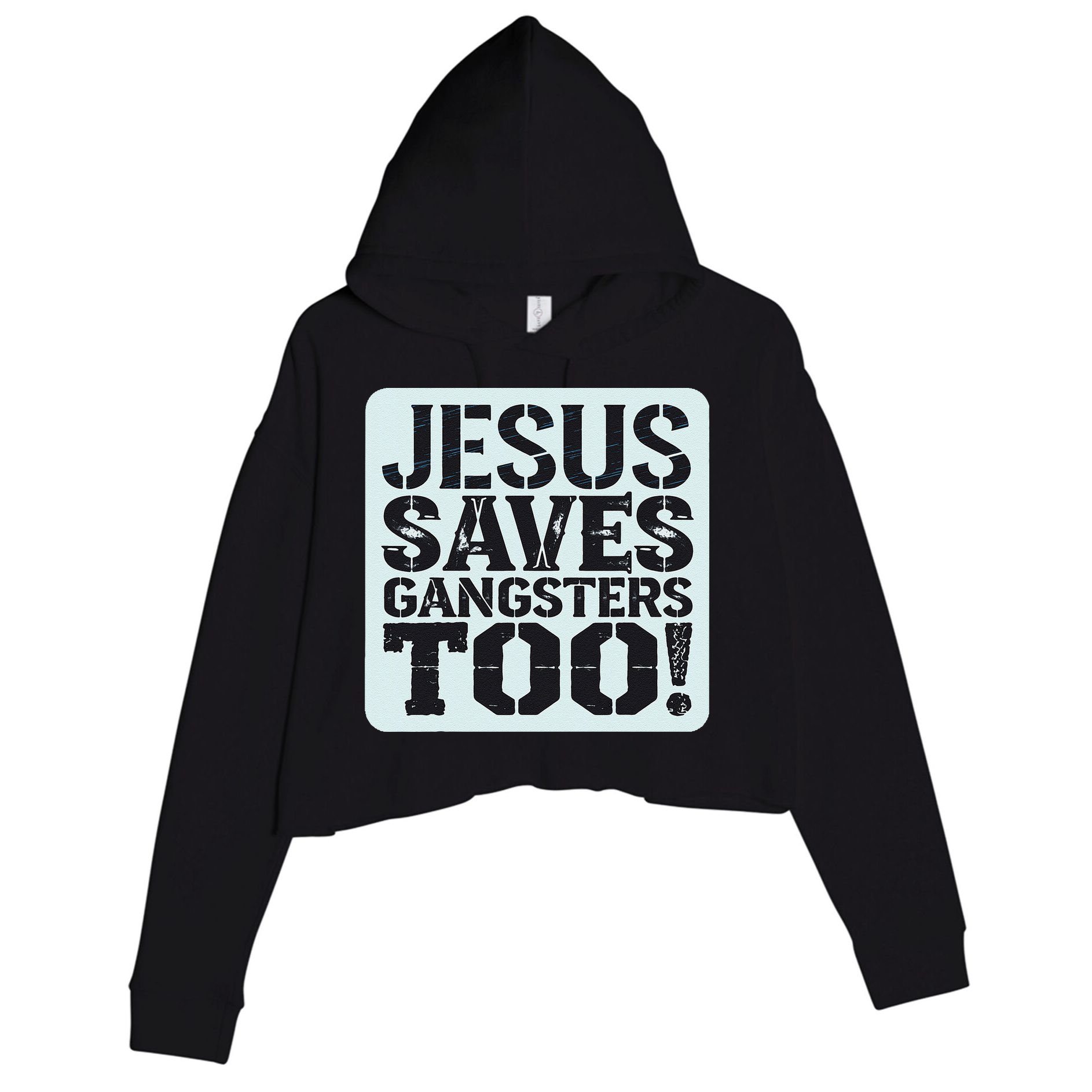 Squabble Up Jesus Saves Gangsters Too! Crop Fleece Hoodie