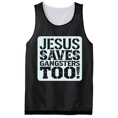 Squabble Up Jesus Saves Gangsters Too! Mesh Reversible Basketball Jersey Tank
