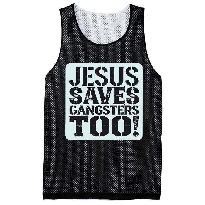 Squabble Up Jesus Saves Gangsters Too! Mesh Reversible Basketball Jersey Tank