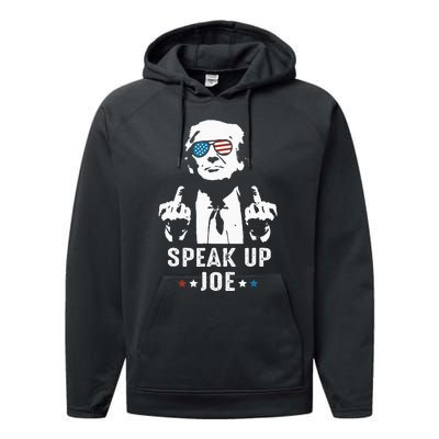 Speak Up Joe Funny Presidential Debate 2024 Performance Fleece Hoodie