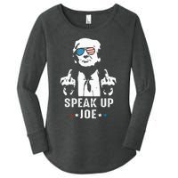 Speak Up Joe Funny Presidential Debate 2024 Women's Perfect Tri Tunic Long Sleeve Shirt