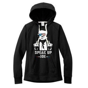 Speak Up Joe Funny Presidential Debate 2024 Women's Fleece Hoodie