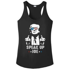 Speak Up Joe Funny Presidential Debate 2024 Ladies PosiCharge Competitor Racerback Tank