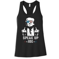 Speak Up Joe Funny Presidential Debate 2024 Women's Racerback Tank