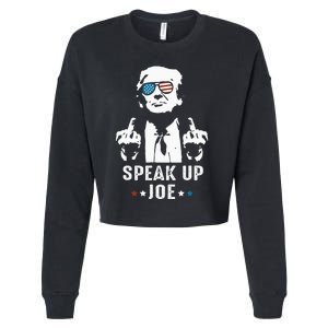 Speak Up Joe Funny Presidential Debate 2024 Cropped Pullover Crew