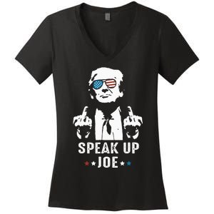 Speak Up Joe Funny Presidential Debate 2024 Women's V-Neck T-Shirt