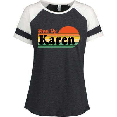 Shut Up Karen Vintage Retro Enza Ladies Jersey Colorblock Tee