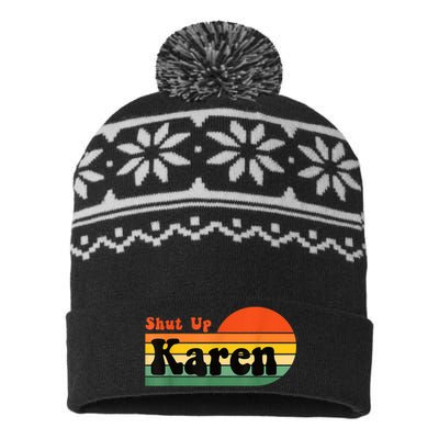 Shut Up Karen Vintage Retro USA-Made Snowflake Beanie