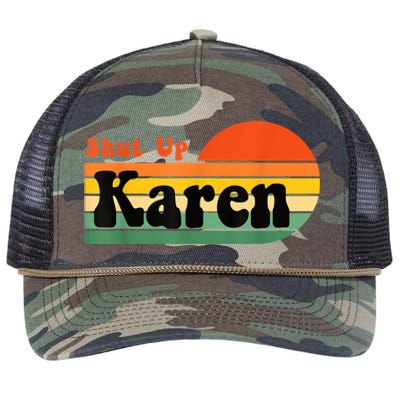 Shut Up Karen Vintage Retro Retro Rope Trucker Hat Cap