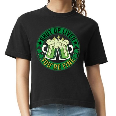 Shut Up Liver You're Fine Beer Drinking St Patricks Comfort Colors Boxy T-Shirt
