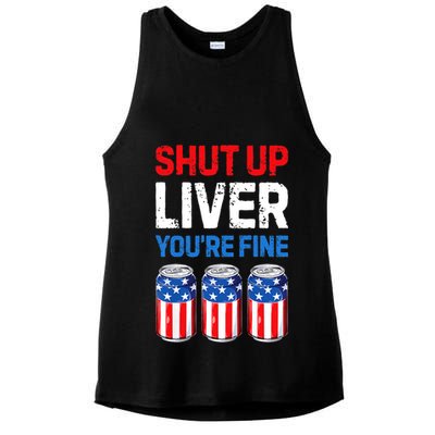 Shut Up Liver YouRe Fine 4th Of July Beer Premium Ladies PosiCharge Tri-Blend Wicking Tank